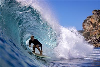 Nick Meakes surfing.