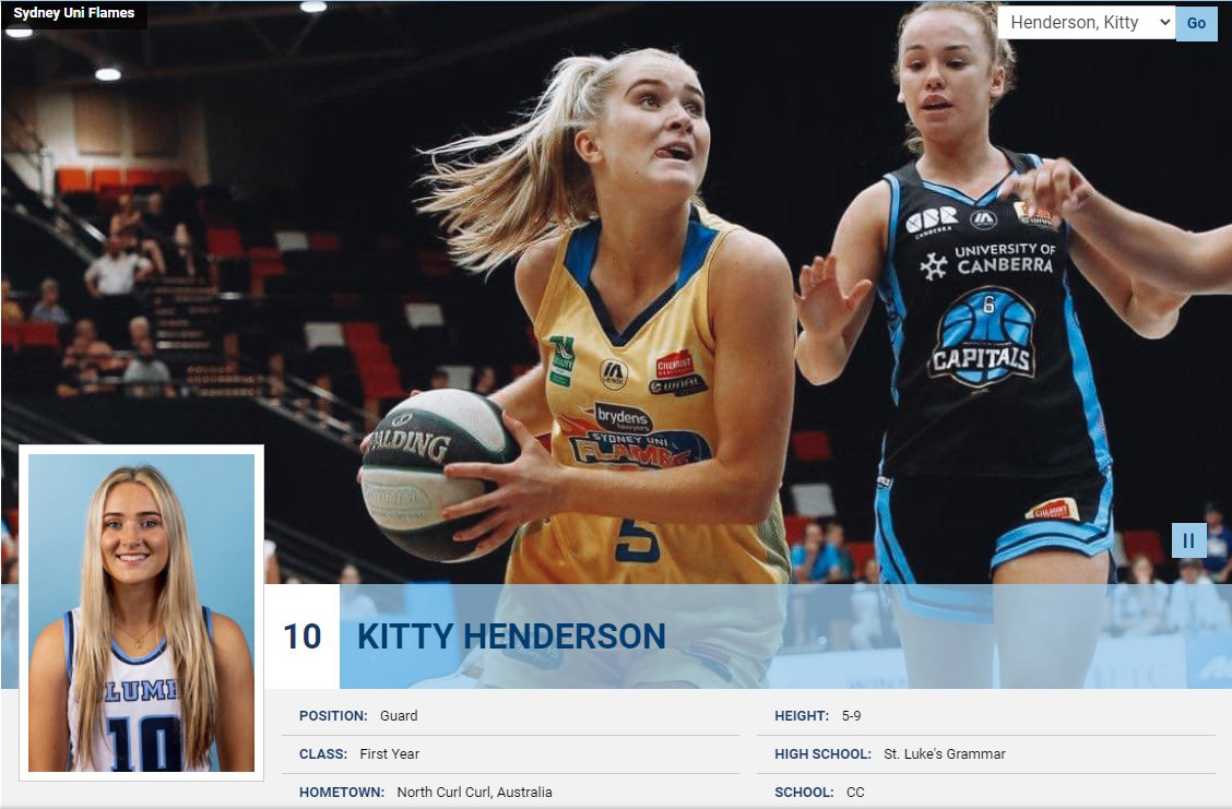 Kitty Henderson Columbia Profile. 